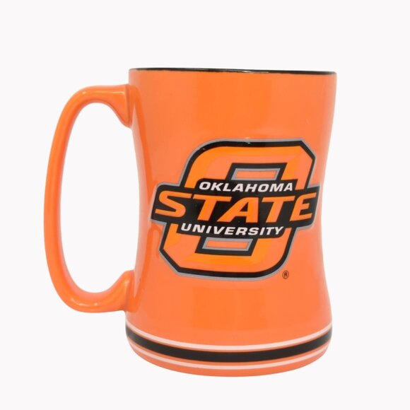 Oklahoma State Cowboys Mug 4.5in Orange Black 3D Raised Logo Coffee Cup - Picture 1 of 7